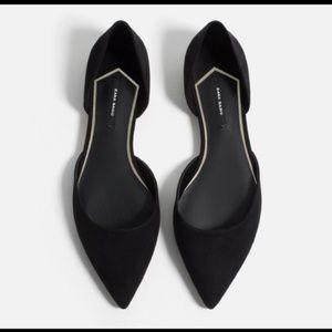 Black Pointed Zara Dorsay Flat